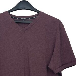 Public Rec Go-To V-Neck Mens L Pima Cotton Stretch Tee T Shirt Burgundy